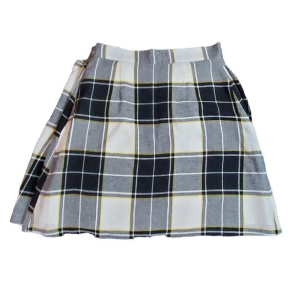 Plaid Academia Old Money Mini Skirt Size 2 Wool Blend Preppy Office Classic - Picture 2 of 9